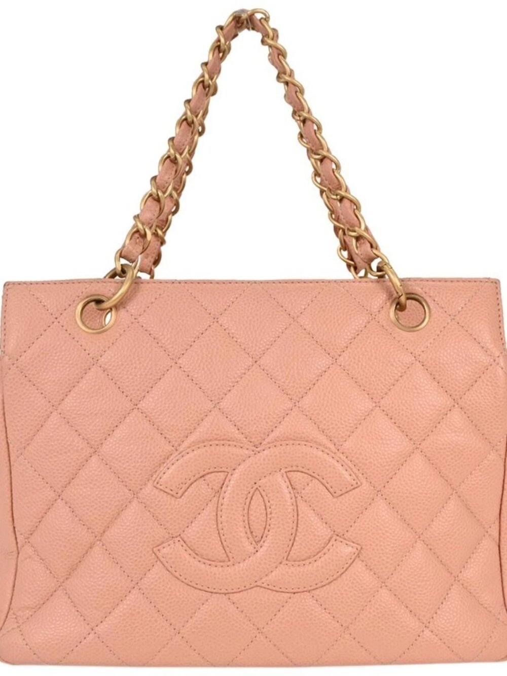 Chanel Pink Calfskin Tote Chain Handbag 116600